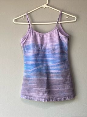 Hard Tail Lavender and Blue Striped Tank Top